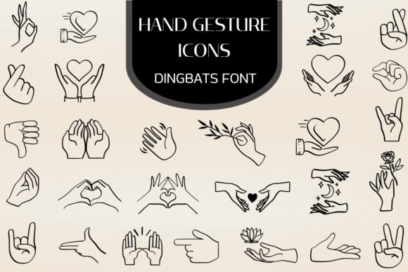 Hand Gesture Icons Font